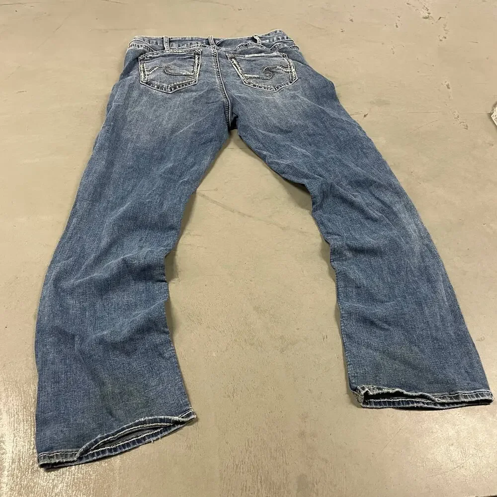 Y2K silver brand western bootcut jeans 34x31